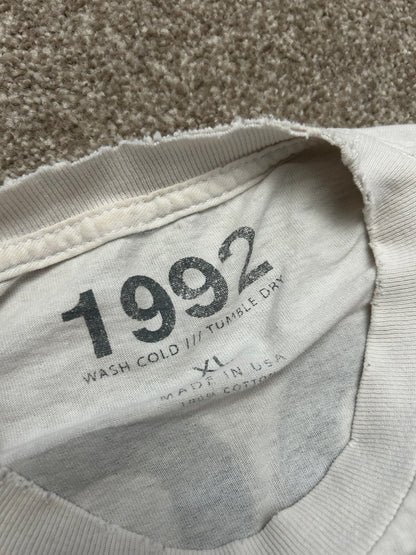 Vintage 1992 Audi Shirt Longsleeve XL White Faded Distressed Tee