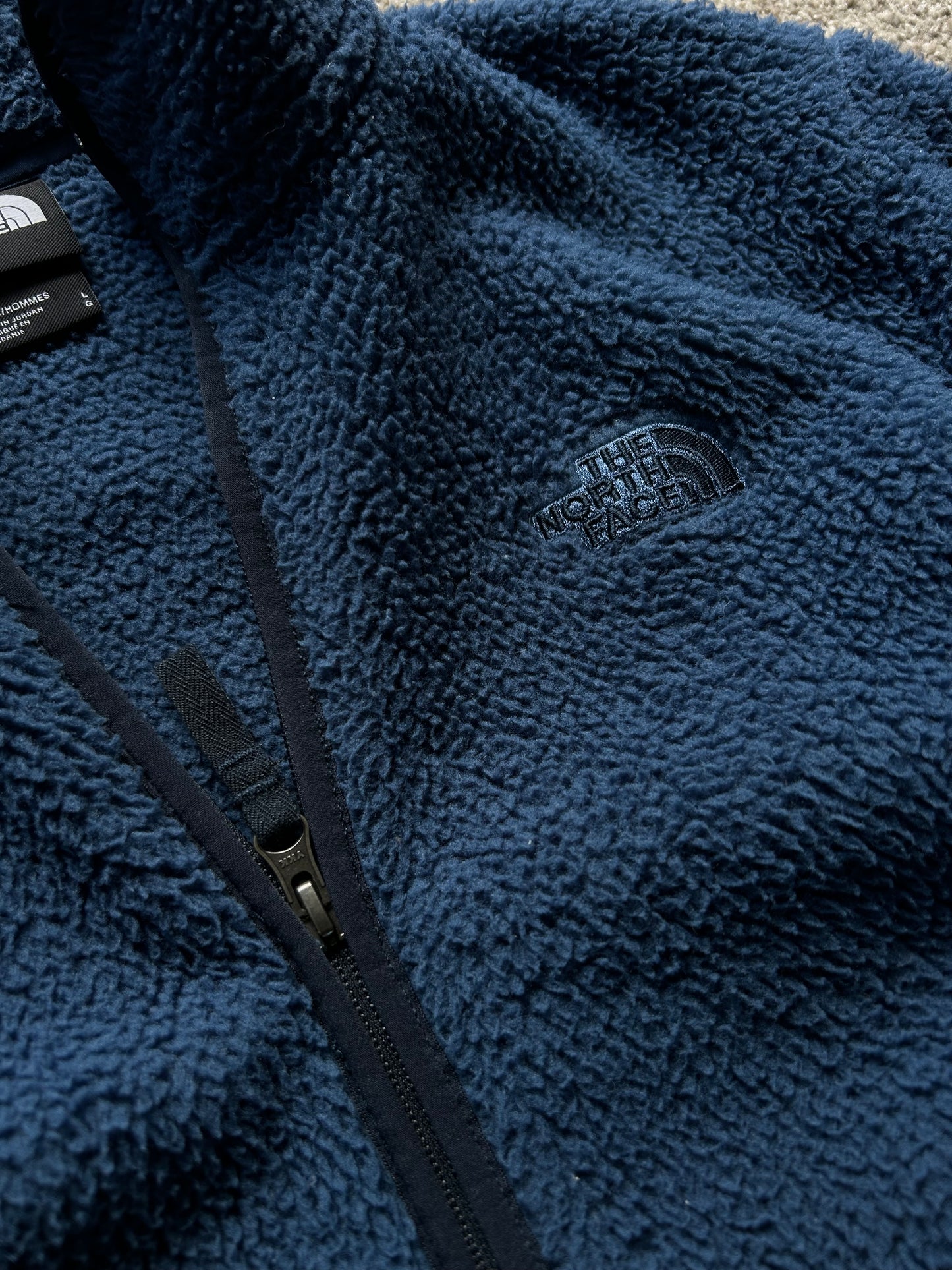 The North Face Men's Dunraven Sherpa Full Zip Fleece Navy Blue Large