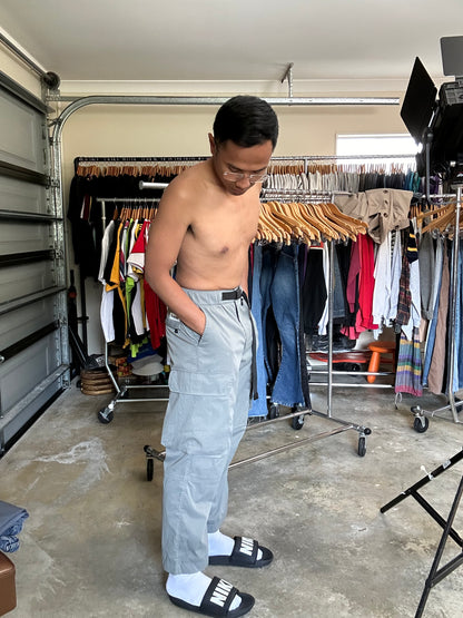 Smoking Life Cargo Pants Nylon Grey size Medium 30