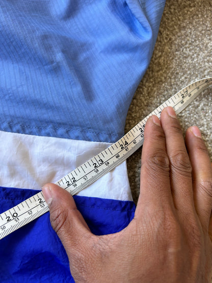vintage Nike 90s woven windbreaker jacket in blue and white Medium