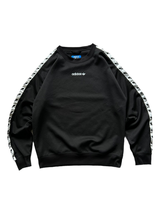 Adidas Trefoil Black and White Taped Crewneck Sweatshirt