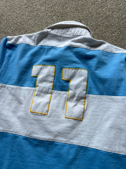 Argentina vintage-style rugby polo shirt NZ World Cup Medium White