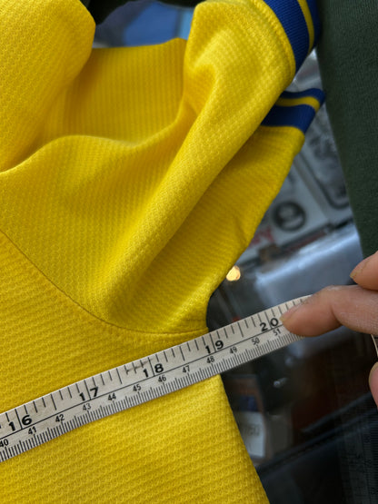 Nike Arsenal FC 2013-14 Away Jersey in yellow and blue with a polo collar Small