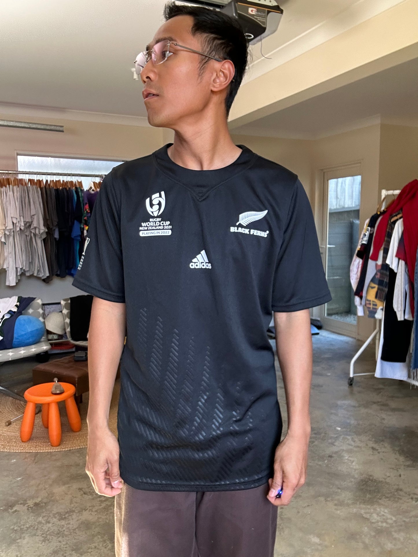 adidas Black Ferns Rugby World Cup 2021 Home Jersey Large
