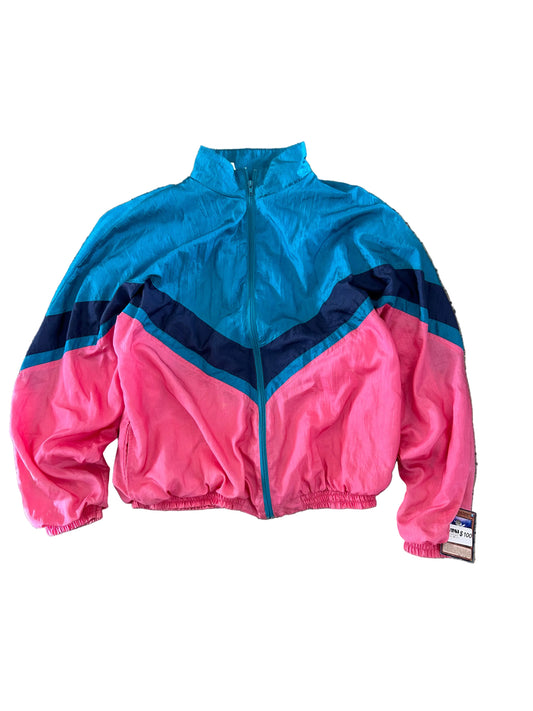 vintage windbreaker 1980's color-block style, Nylon XL