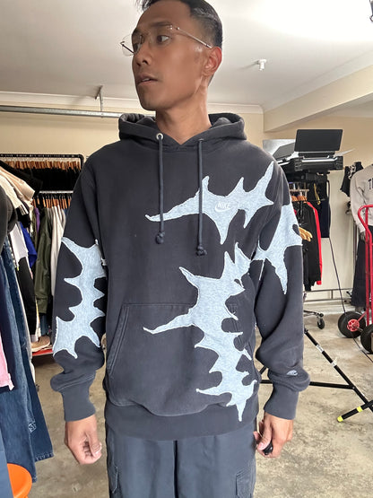 Faded Black Chamion Reverse Weave Reworked with Nike Custom Medium