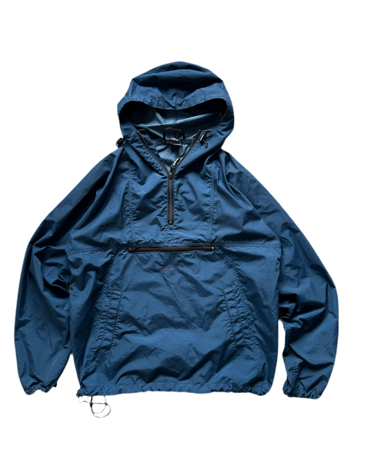 Vintage Fairy Down Nylon Half Zip Windbreaker Navy Blue Large