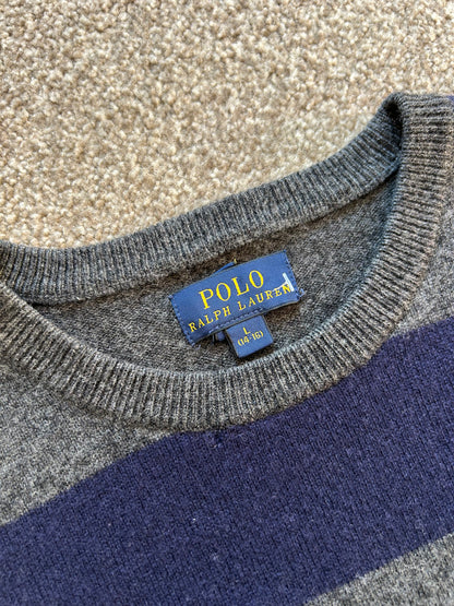 Polo RL Ralph Lauren Wool Sweater Stripe Navy Blue Small