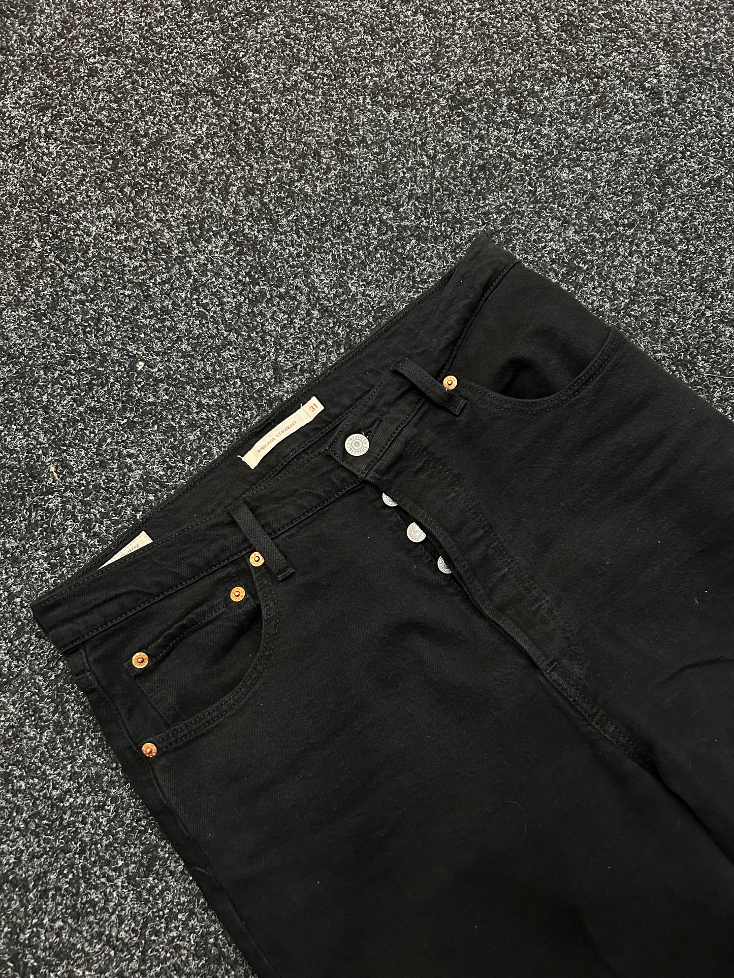 Levi's Ribcage Straight Baggy Pants Black size 33