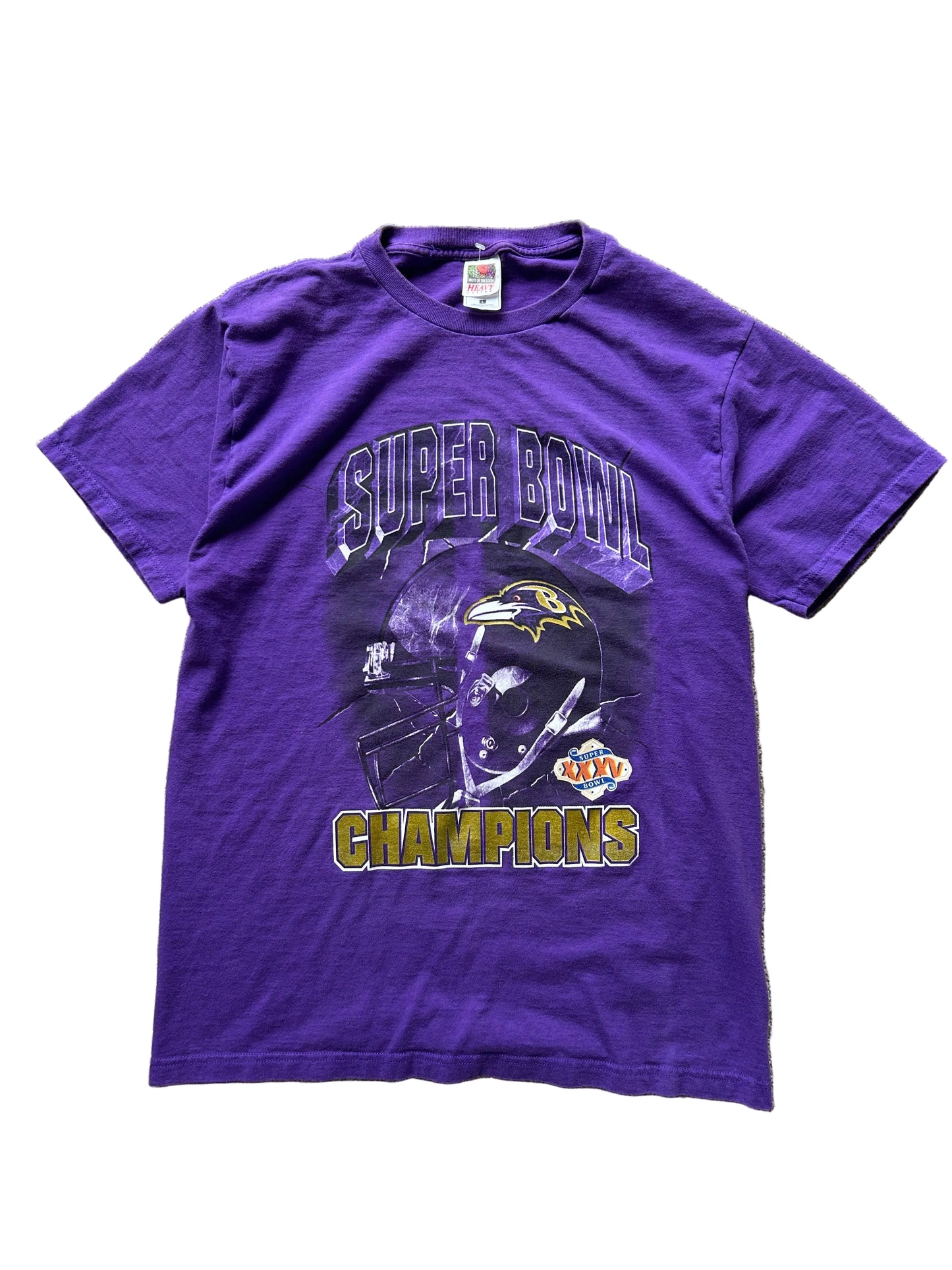 vintage Fruit of the Loom Baltimore Ravens Super Bowl XXXV Champions Purple Large