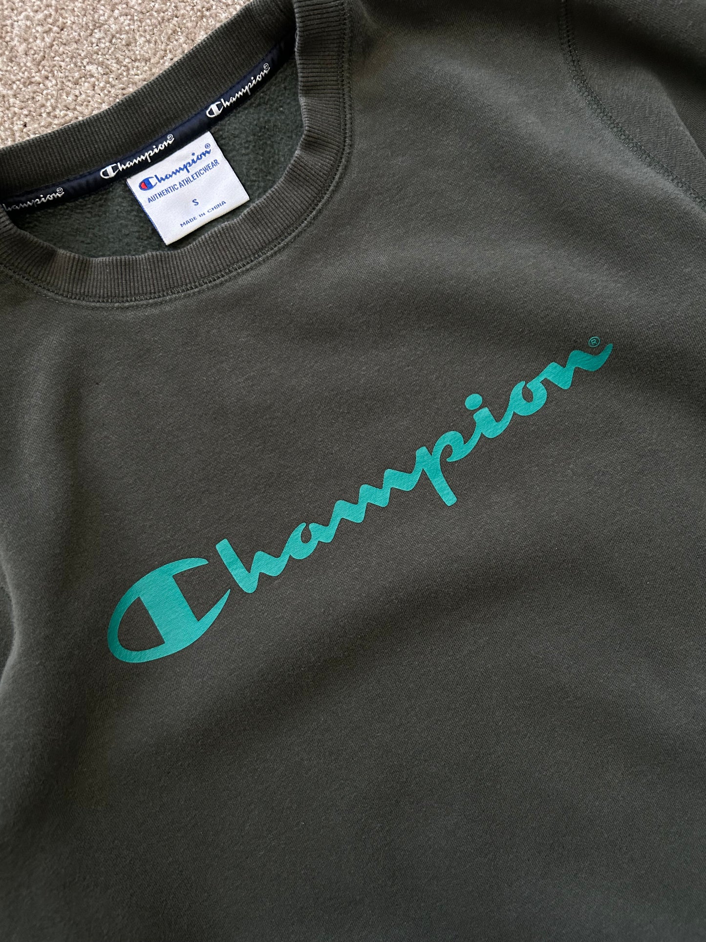 Champion Reverse Weave Sweater Green Small