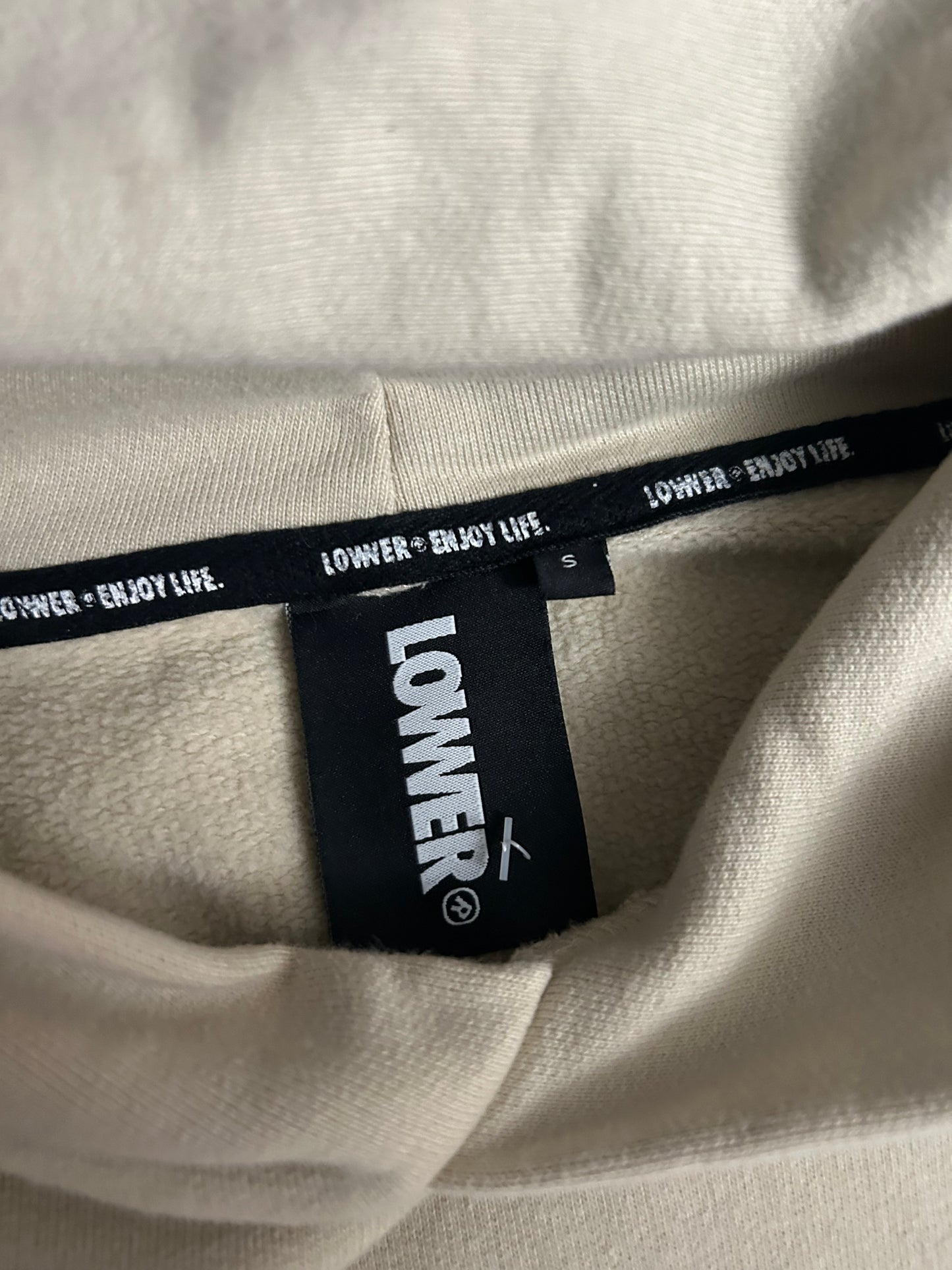 Lowerr Hoodie Cream Small Embroid