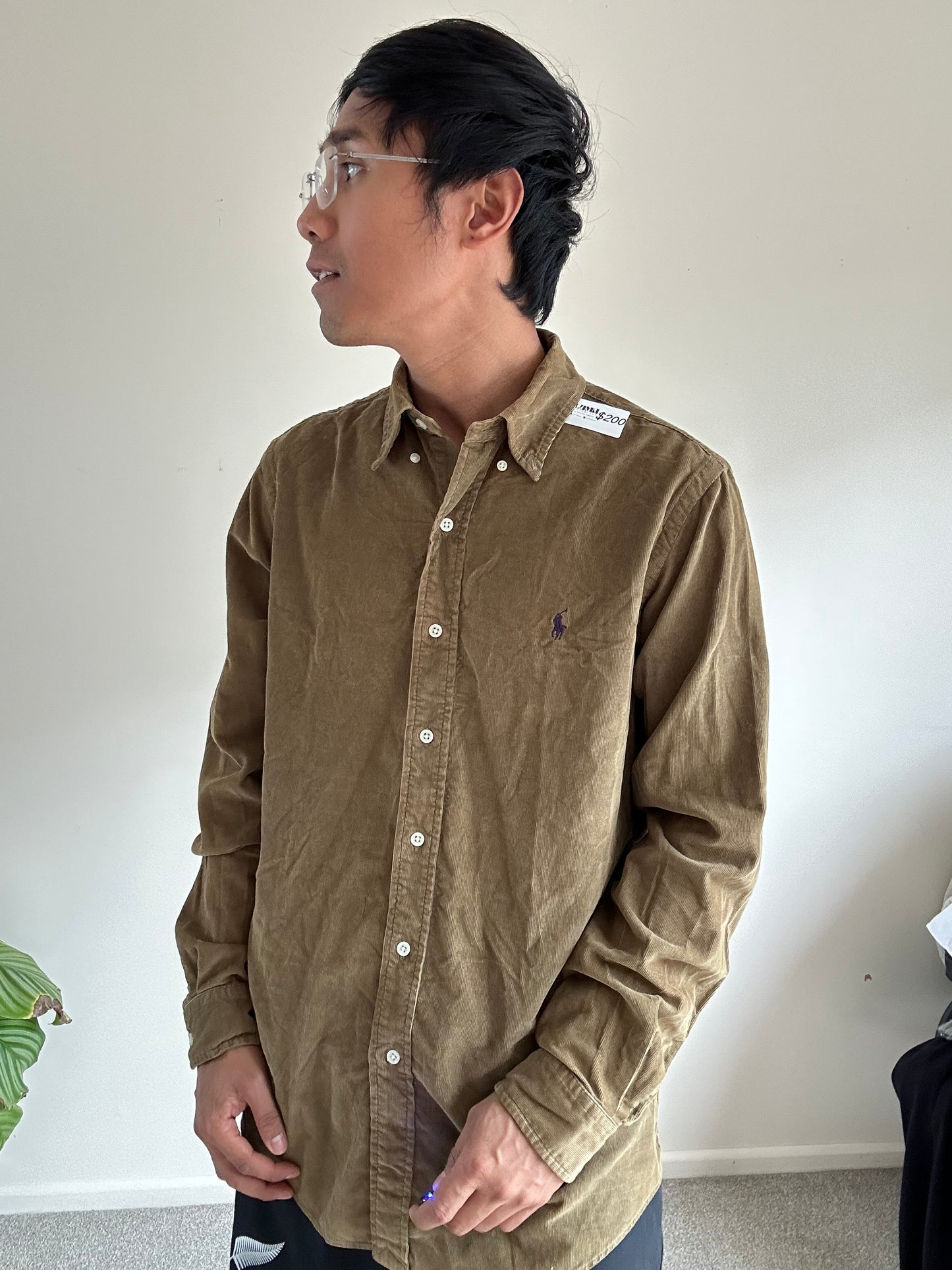 Ralph Lauren RL Faded Longsleeve Corduroy Polo Large