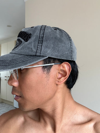 gray Jack Daniel's Old No. 7 Brand baseball cap with black embroidered logos OSFA