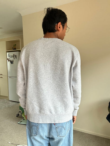 Lacoste grey crew neck sweatshirt, a classic staple from the brand known for its sporty yet stylish aesthetic. Large