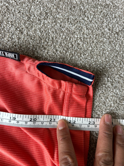 1999-00 Scotland Umbro away football shirt, featuring a distinct coral red body with navy blue accents XS Youth 10-12