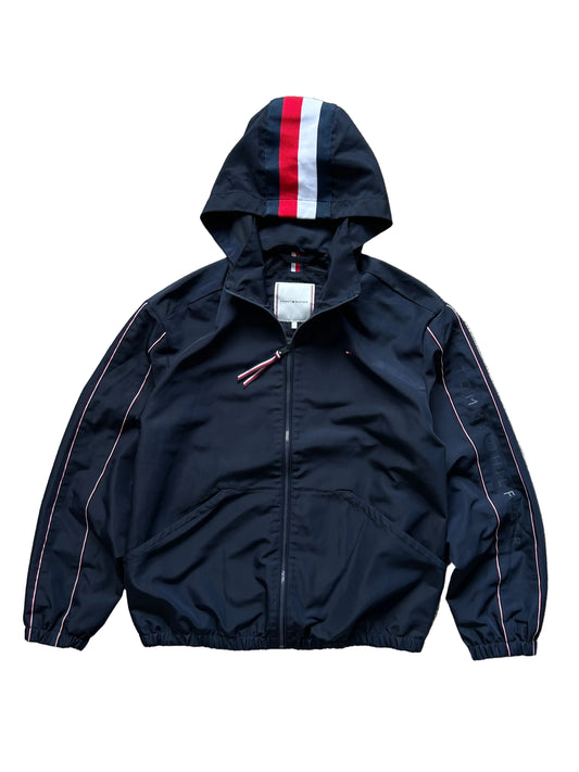 Tommy Hilfiger Windbreaker Hoodie Jacket Small Navy Blue