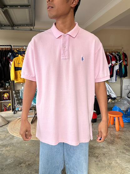 pink Polo Ralph Lauren Iconic Mesh Polo Shirt size Large