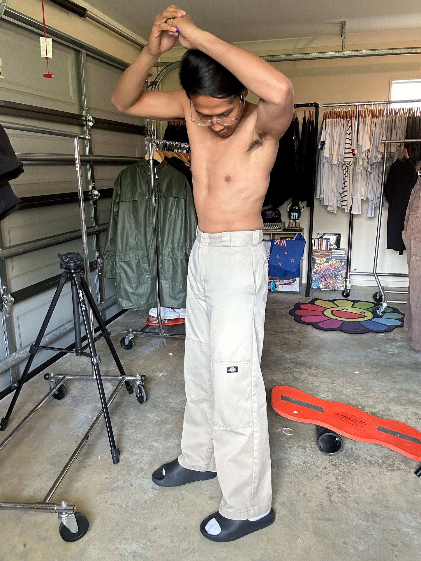 Dickies 85-283 Loose Fit Double Knee Work Pants in the color Khaki Size 28