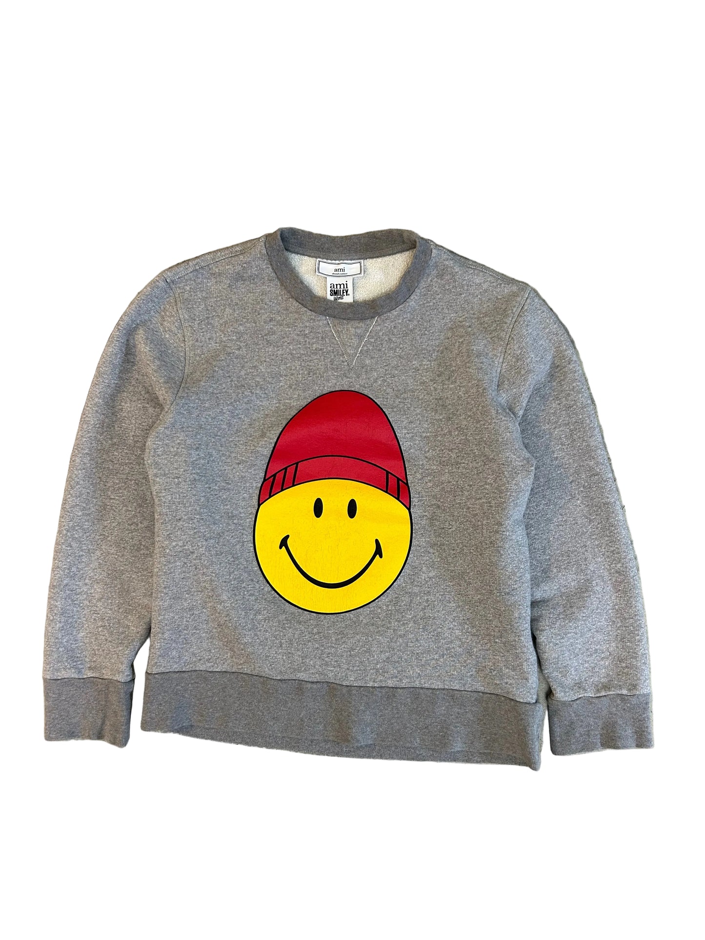AMI Smiley World Big Graphic Sweatshirt Grey Medium