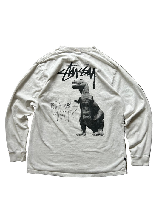 Stussy Australia Big and Meaty White Longsleeve Tee Large