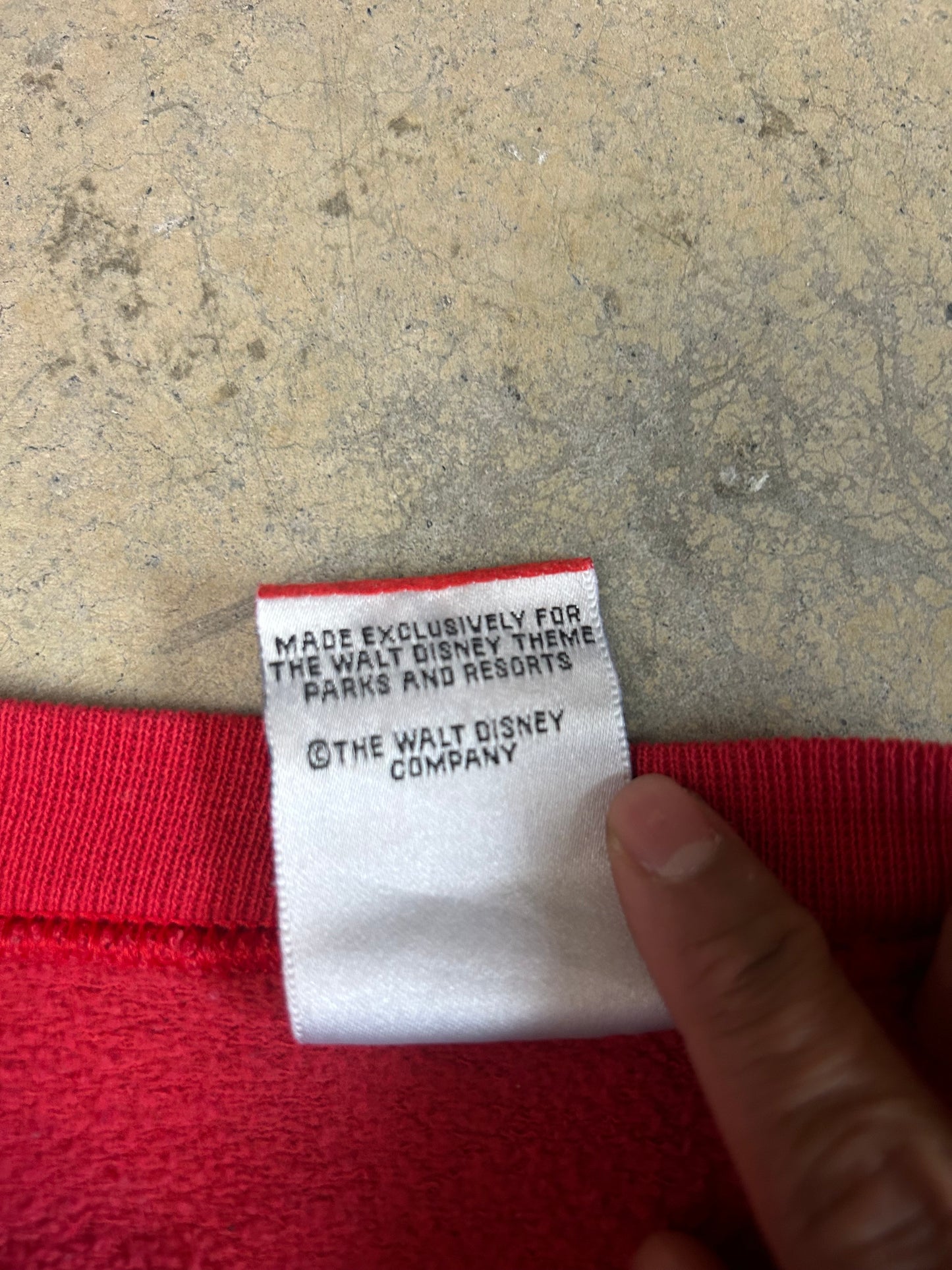 vintage 1996 Walt Disney World 25th Anniversary Sorcerer Mickey Mouse red crewneck sweatshirt Large