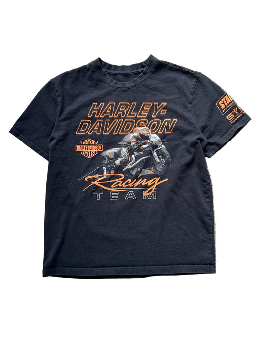 black Harley-Davidson Men's Factory Tee (product number 96040-24VM),midweight jersey with a rib-knit neckline and soft-hand print graphics.  Medium