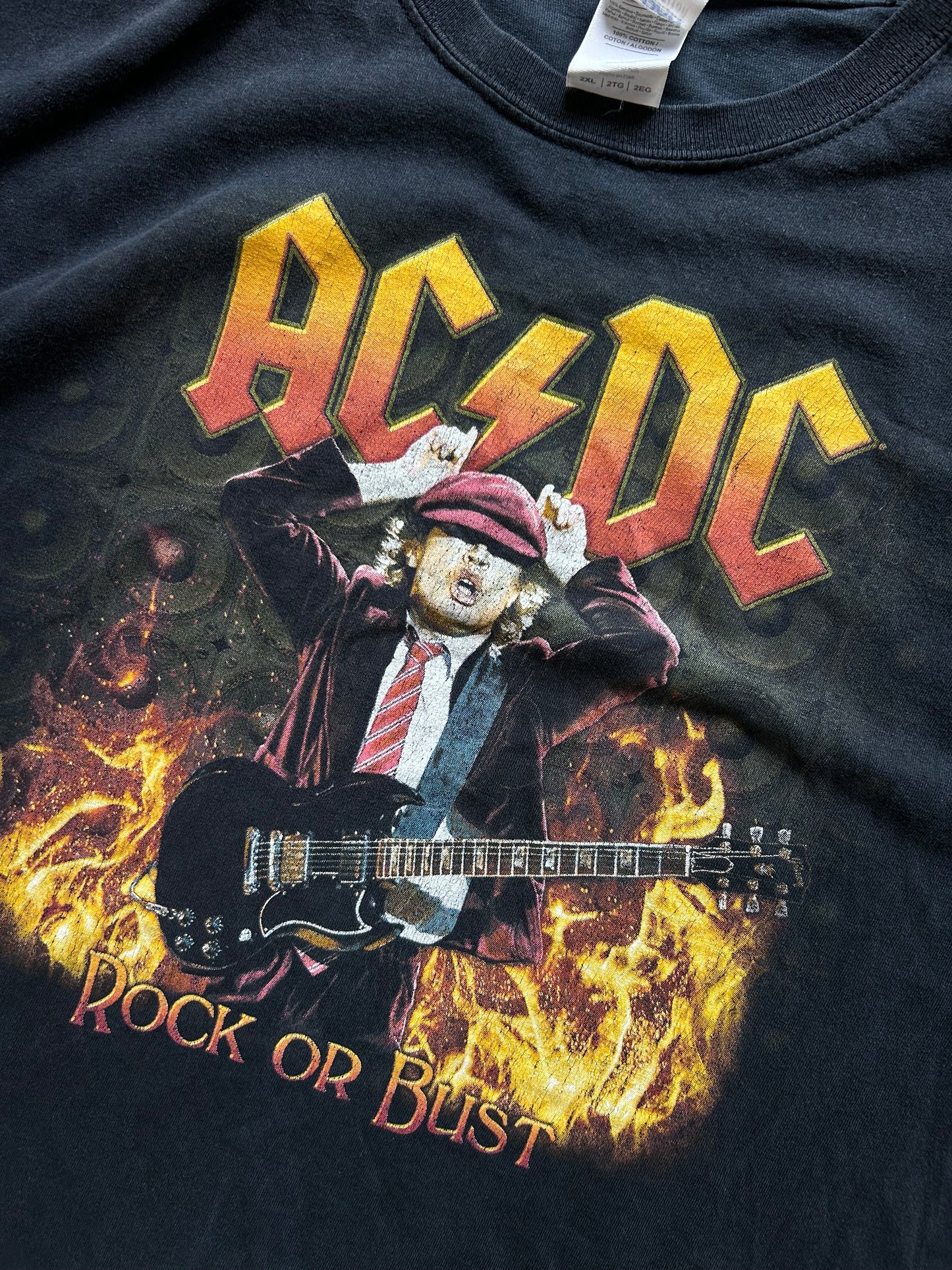 AC/DC Rock Or Bust 2015 Highway to North America World Tour Shirt Size 2XL Black