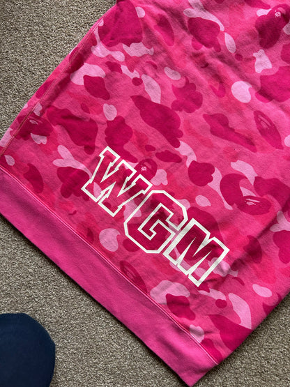 Bape Camo Shark Sweater Pink Sample! Made in Japan Large