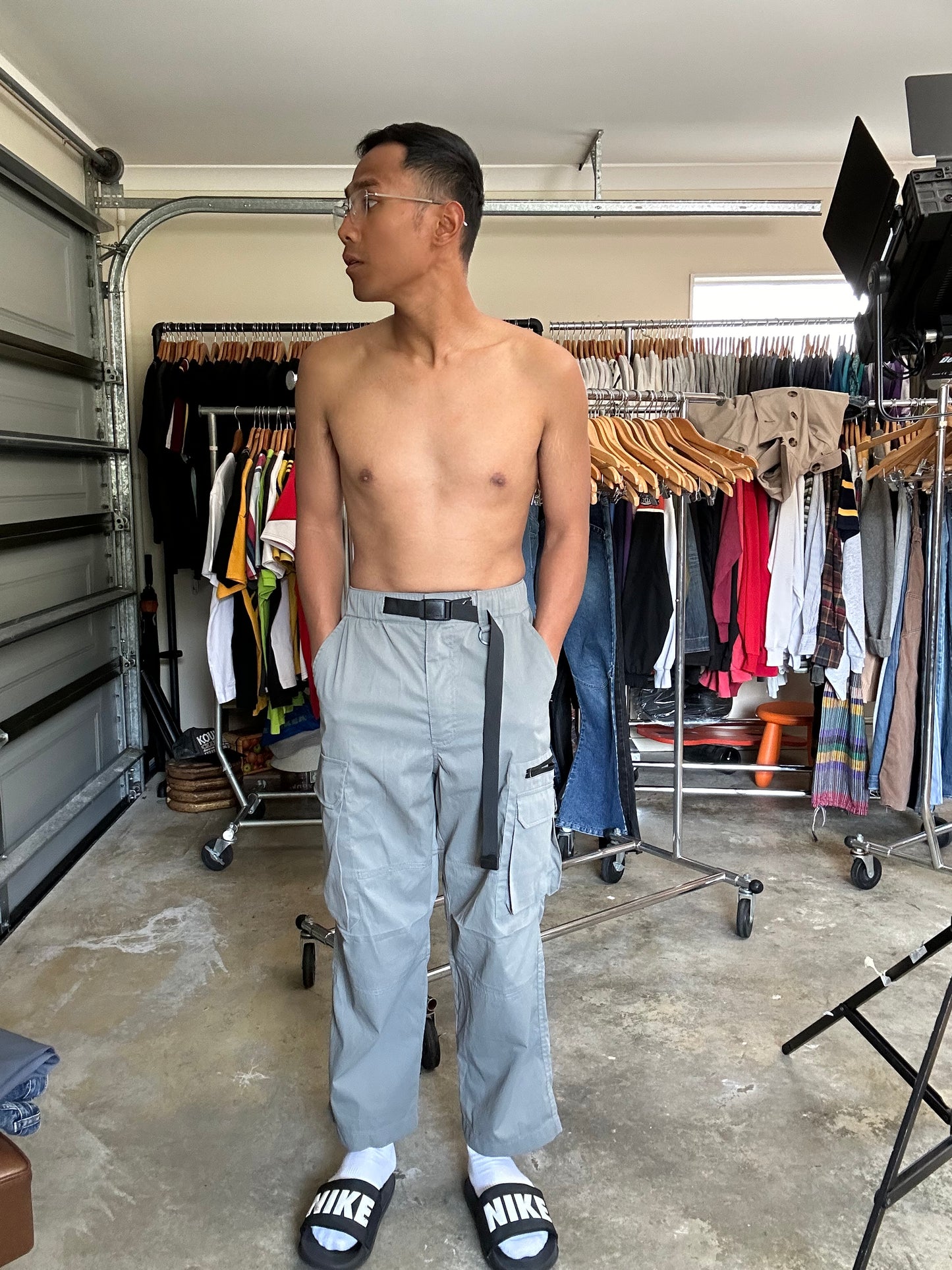 Smoking Life Cargo Pants Nylon Grey size Medium 30