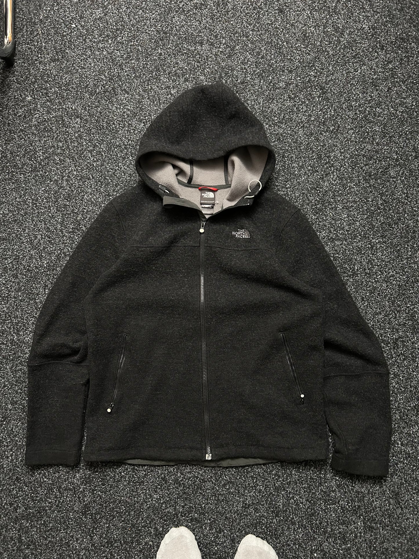 The North Face Wool Fleece Grey Hoodie Large