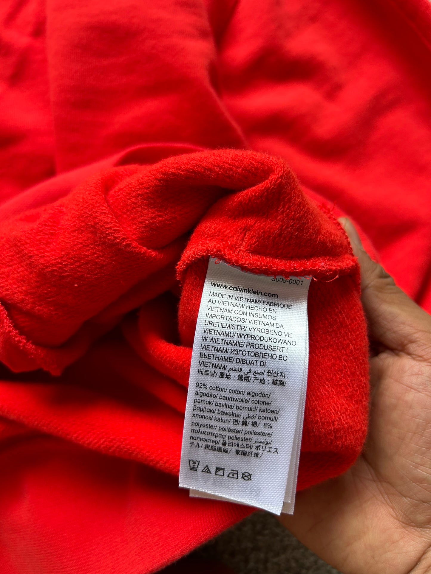 Calvin Klein Orange Hoodie Large Oversize Boxy
