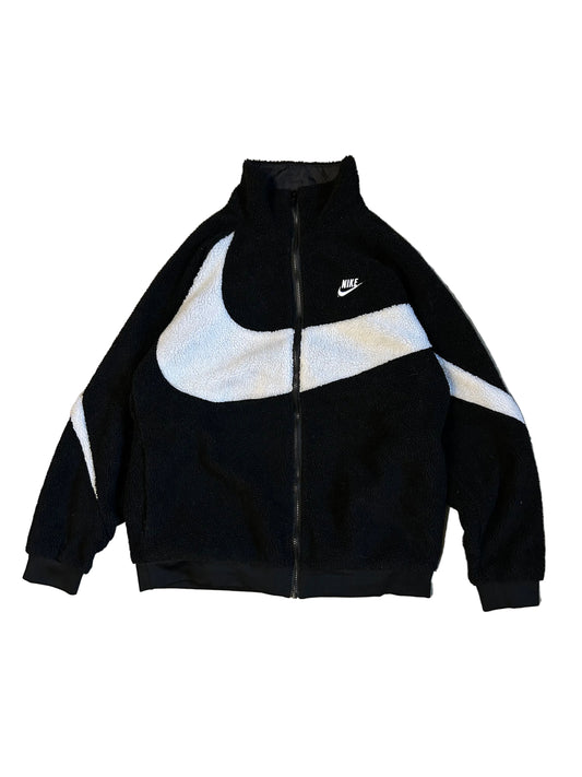 Nike Big Swoosh Sherpa Fleece Jacket Black