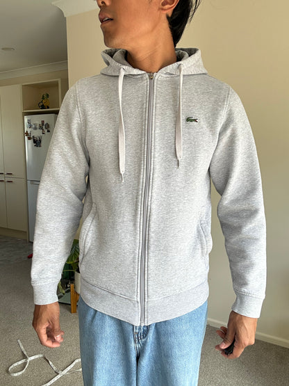 Lacoste Sport Full-Zip Hoodie Grey Small