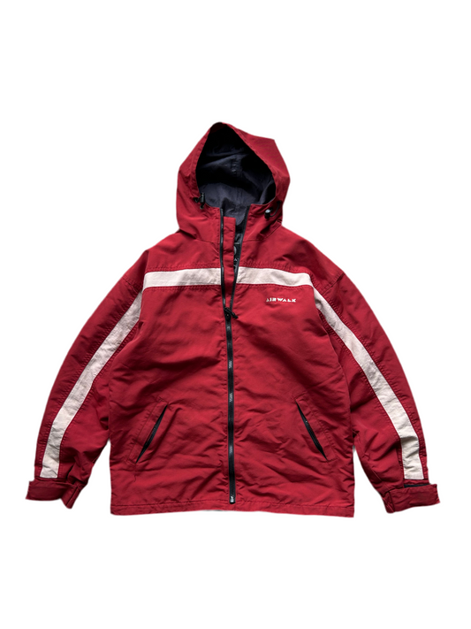 Vintage Airwalk Windbreaker Jacket Red Zip Up Medium