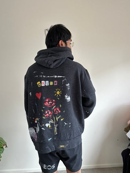 Ralph Lauren RL Custom Painted Grey Hoodie XL