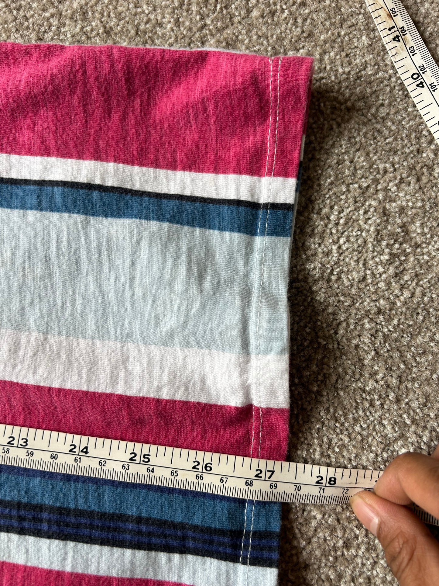 Guess Originals Eco Stripe Tee in a pink and blue multi-colorway Medium