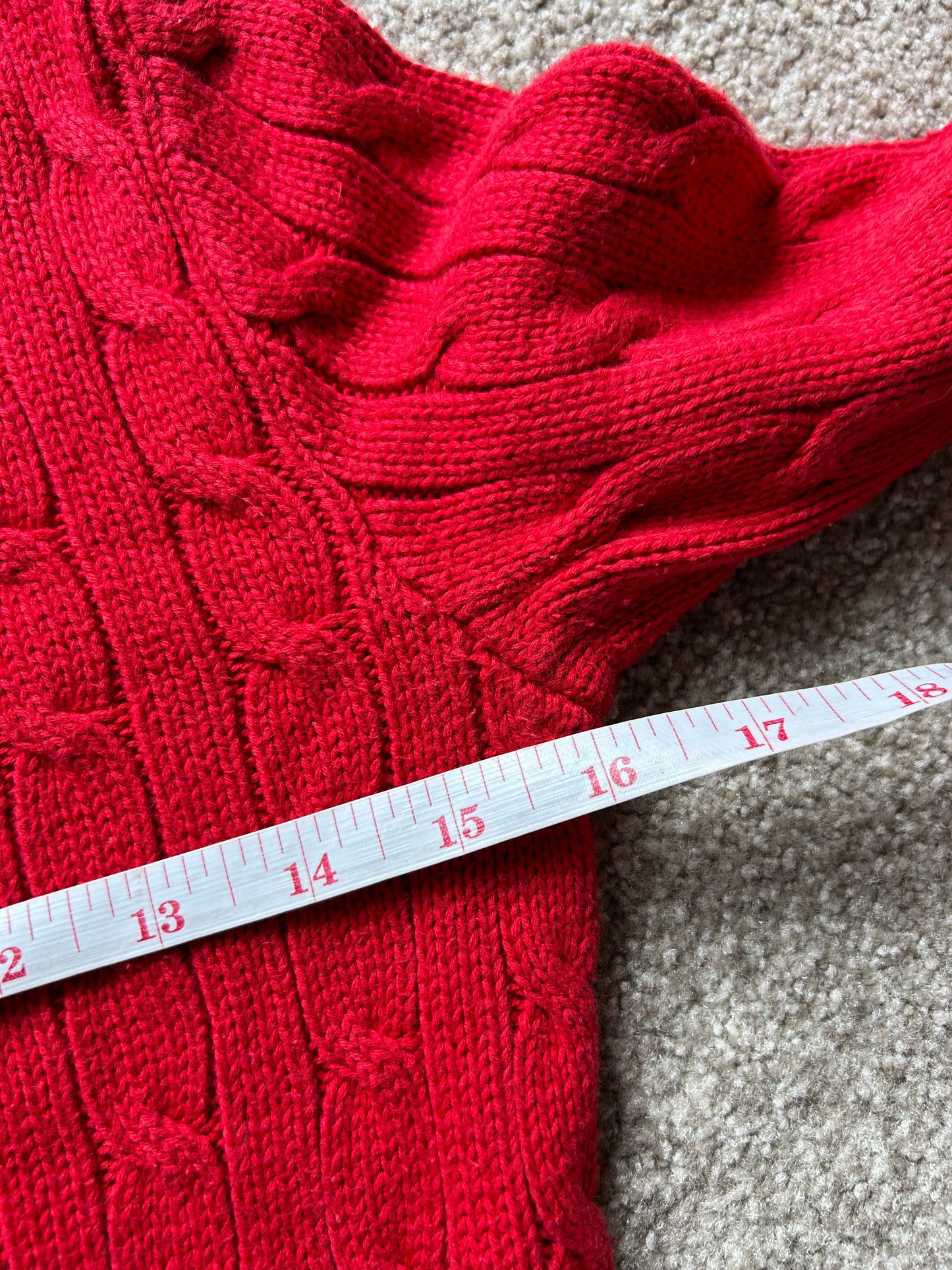 Ralph Laure RL Cross Knit Red Jumper Small