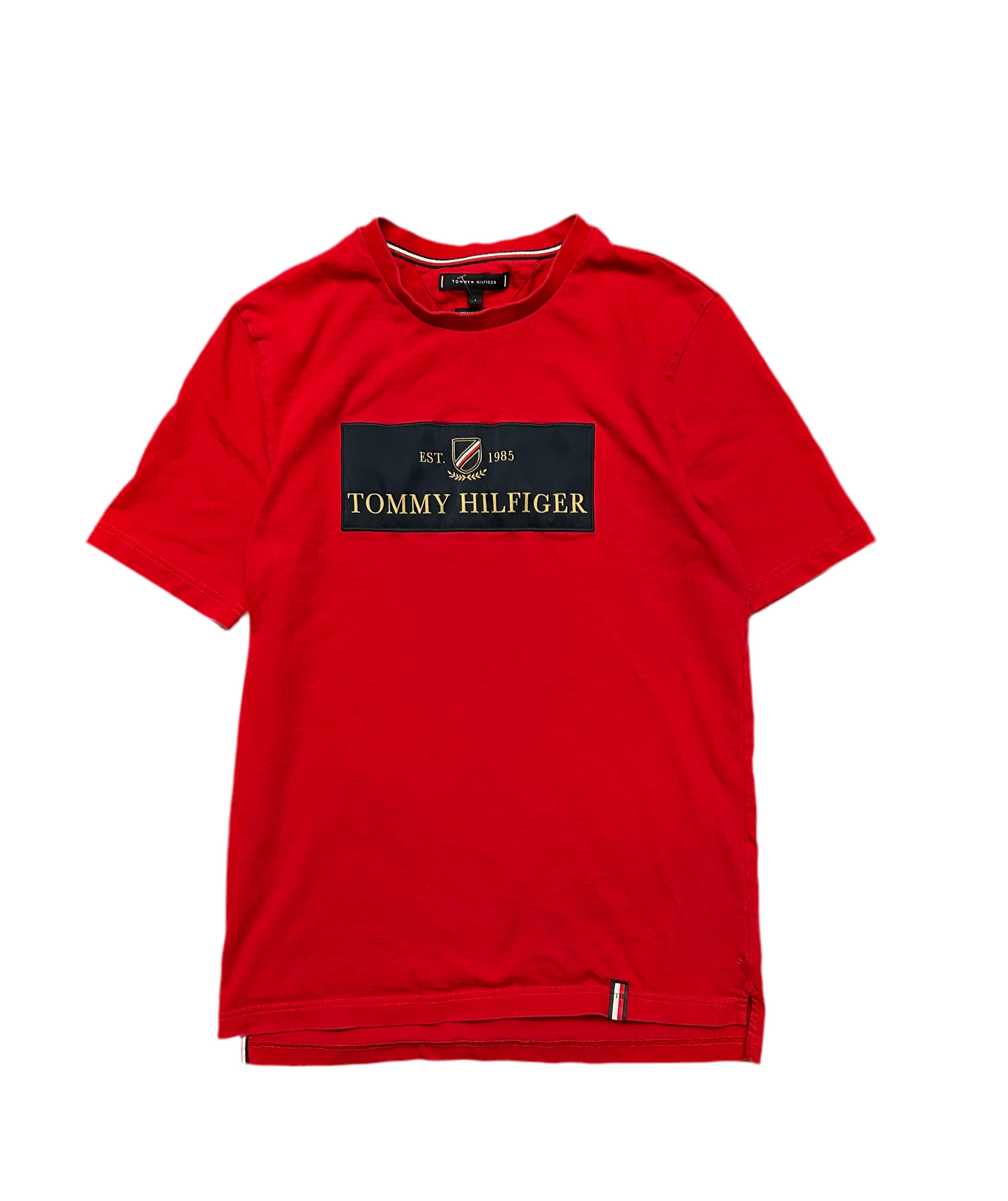 TOMMY HILFIGER 
ICON ORGANIC COTTON T-SHIRT Large Slim Fit Red