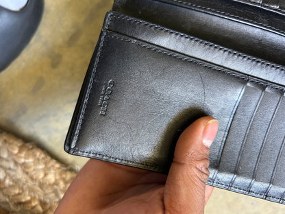 Coach Breast Pocket Wallet in Signature Crossgrain Leather, model number F75365 Black