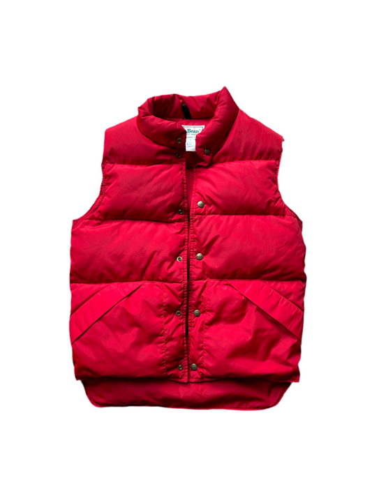 Vintage LL Bean Down Vest Red Small Made in USA