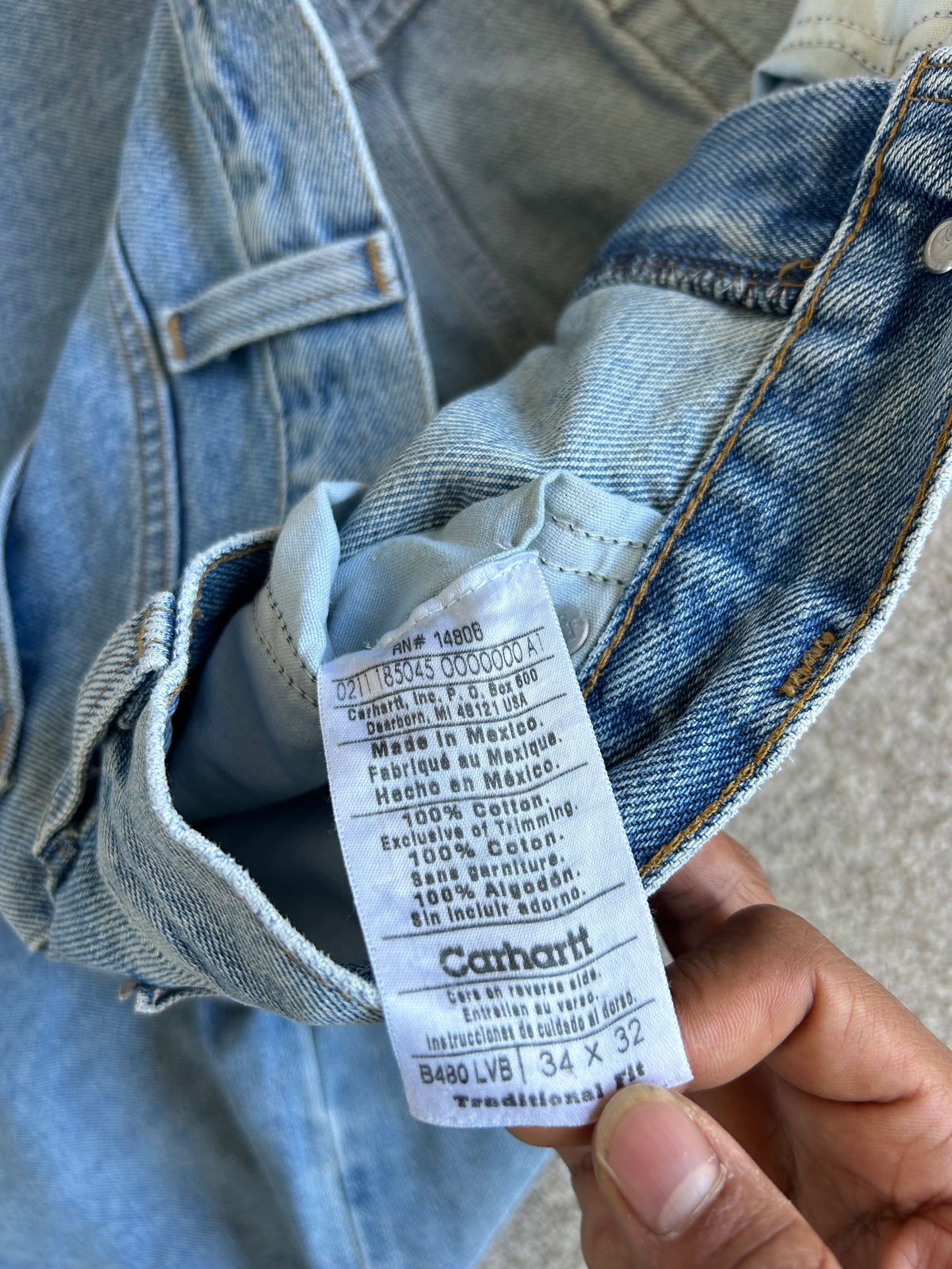 vintage Carhartt blue denim Jeans size 35 B480