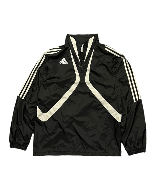 Adidas Men's Windbreaker Activewear Black Quarter Zip Jacket Size Medium