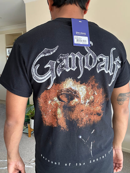 black Goat Crew x Lord of the Rings Gandalf Fire T-shirt Small New