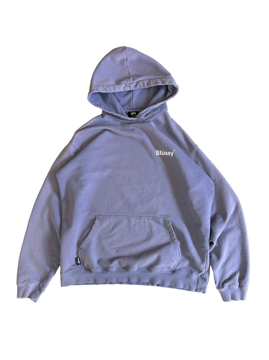 Stüssy hoodie is a vintage washed lilac French terry Faded  Medium