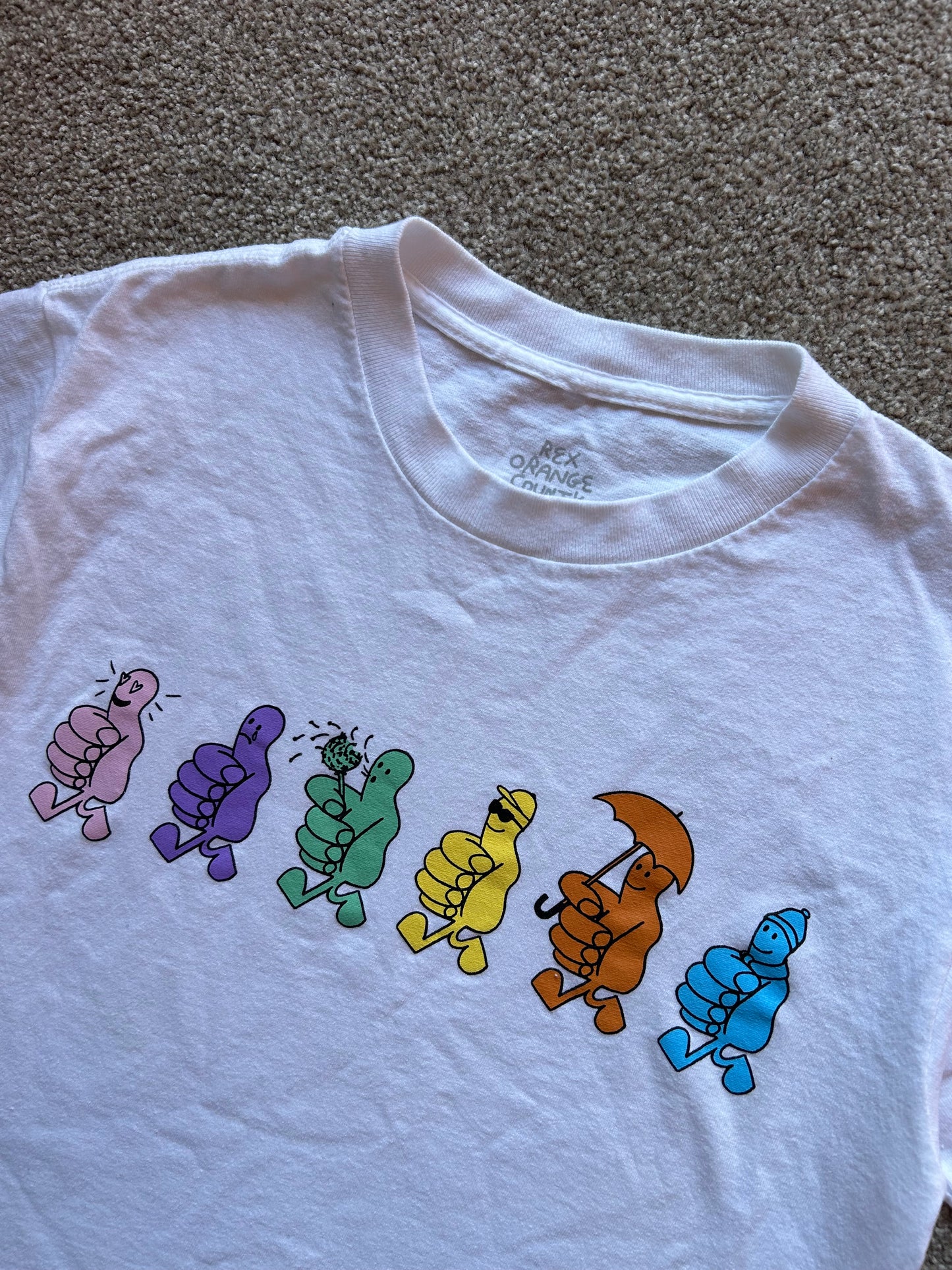 Who Cares? Rex Orange County Merch Tee Small White