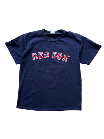 Nvy blue Boston Red Sox T-shirt #15 Pedroia Vintage Large