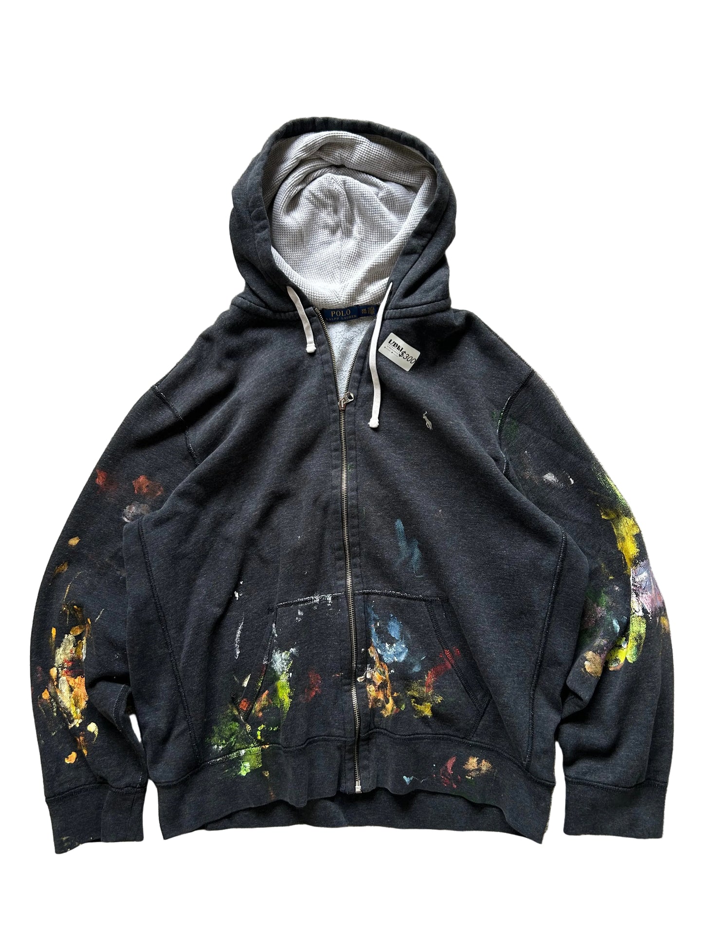 Ralph Lauren RL Custom Painted Grey Hoodie XL