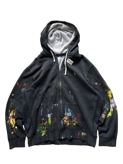 Ralph Lauren RL Custom Painted Grey Hoodie XL