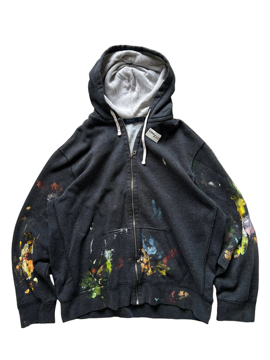 Ralph Lauren RL Custom Painted Grey Hoodie XL